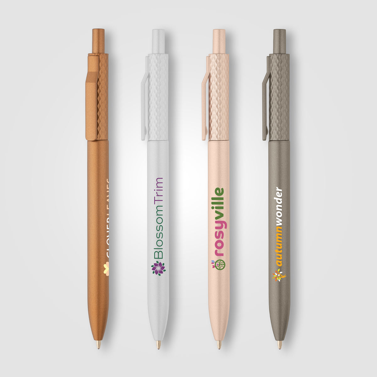 Vale Recycled Plastic Diamond Textured Metallic Pen