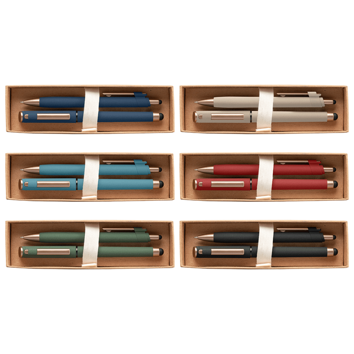 York Recycled Plastic Bronze Trim Pen Gift Set - Box Decorated