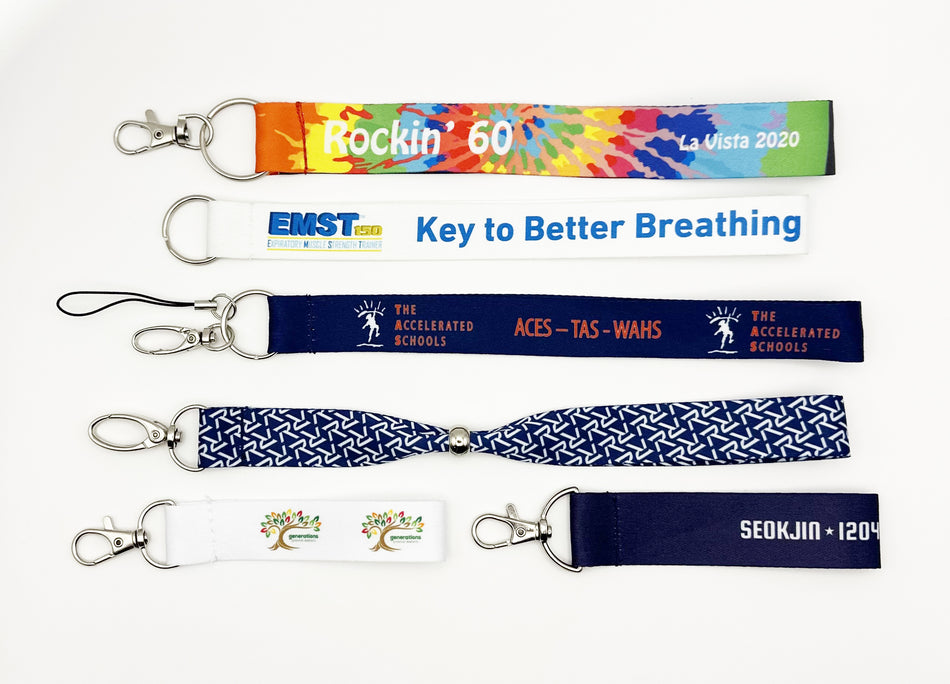 FLAT POLYESTER DYE SUBLIMATION WRIST LANYARDS