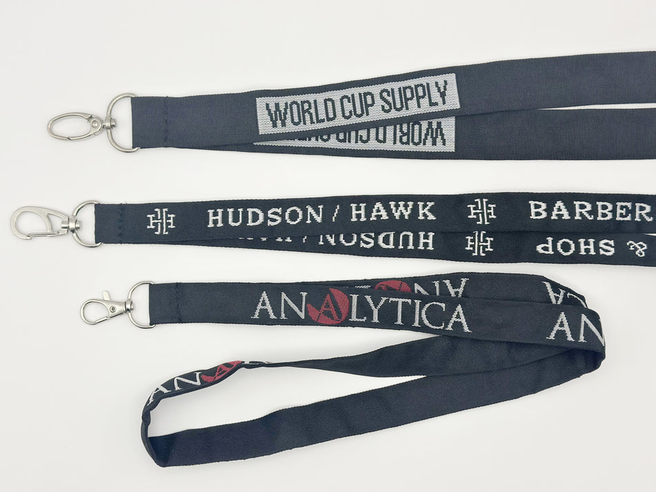 FLAT POLYESTER WOVEN DOUBLE LAYER LANYARD