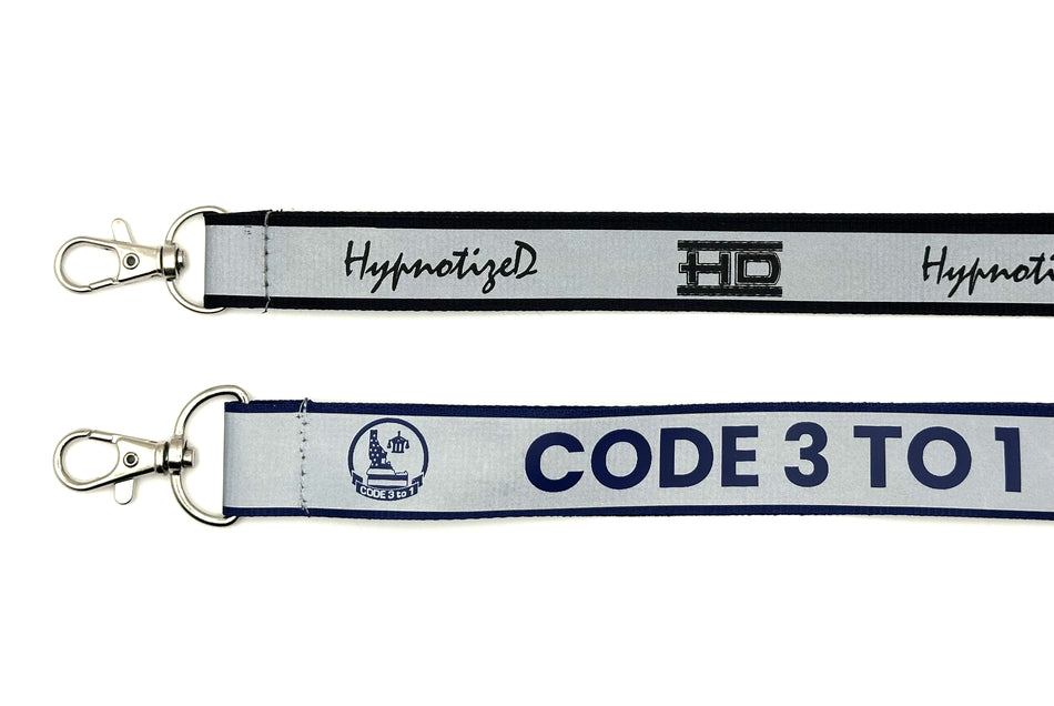 HIGH VIZ REFLECTIVE TAPE SCREEN PRINTED LANYARDS