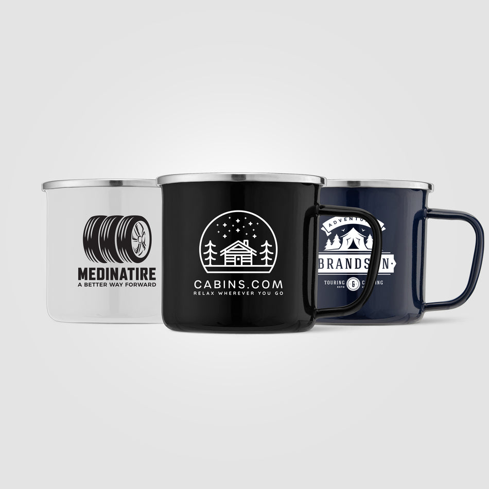 Wyoming - 13 oz. Enamel-Coated Campfire Mug with Stainless Rim