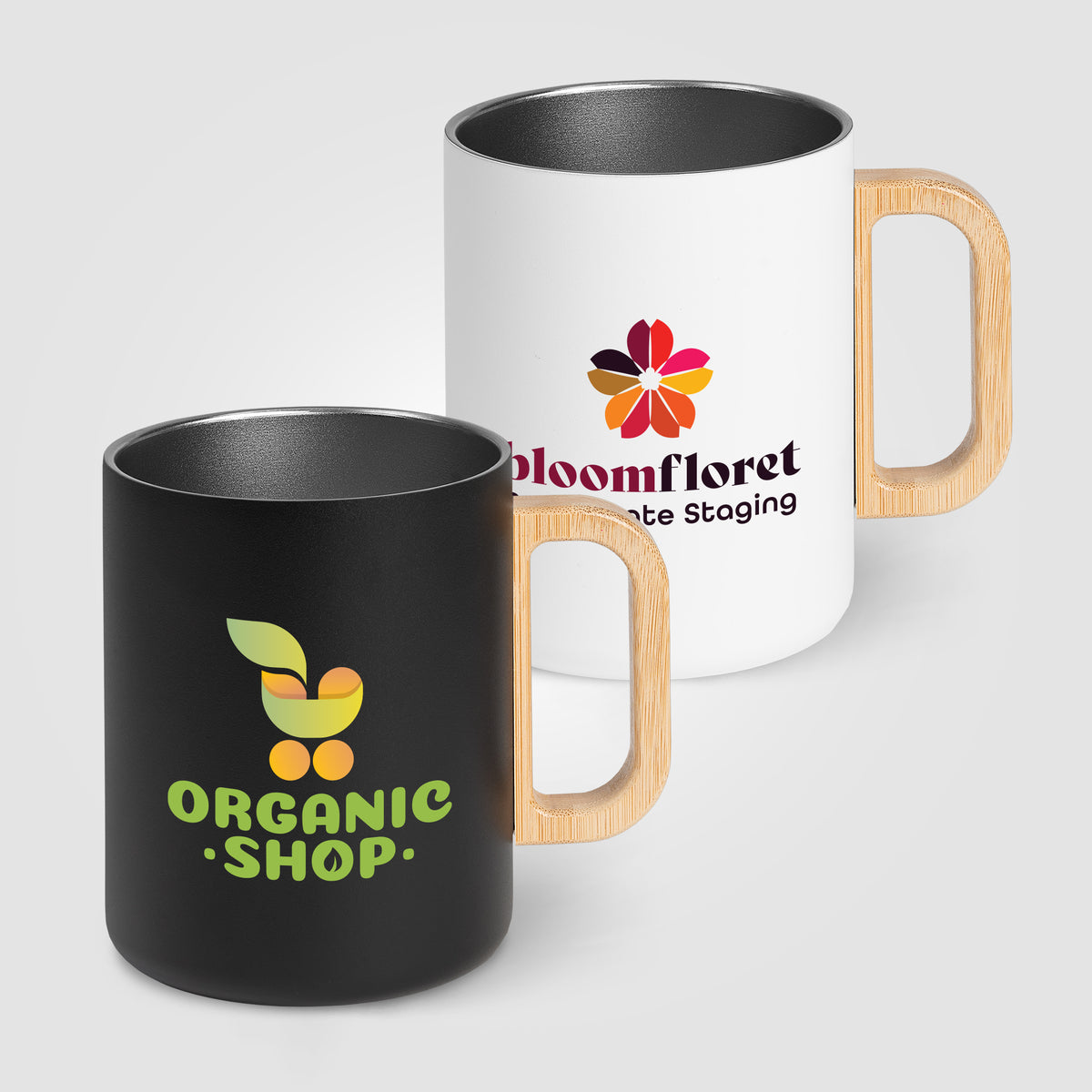 Vancouver - 18 oz. Stainless Steel Double Wall Mug with Bamboo Handle