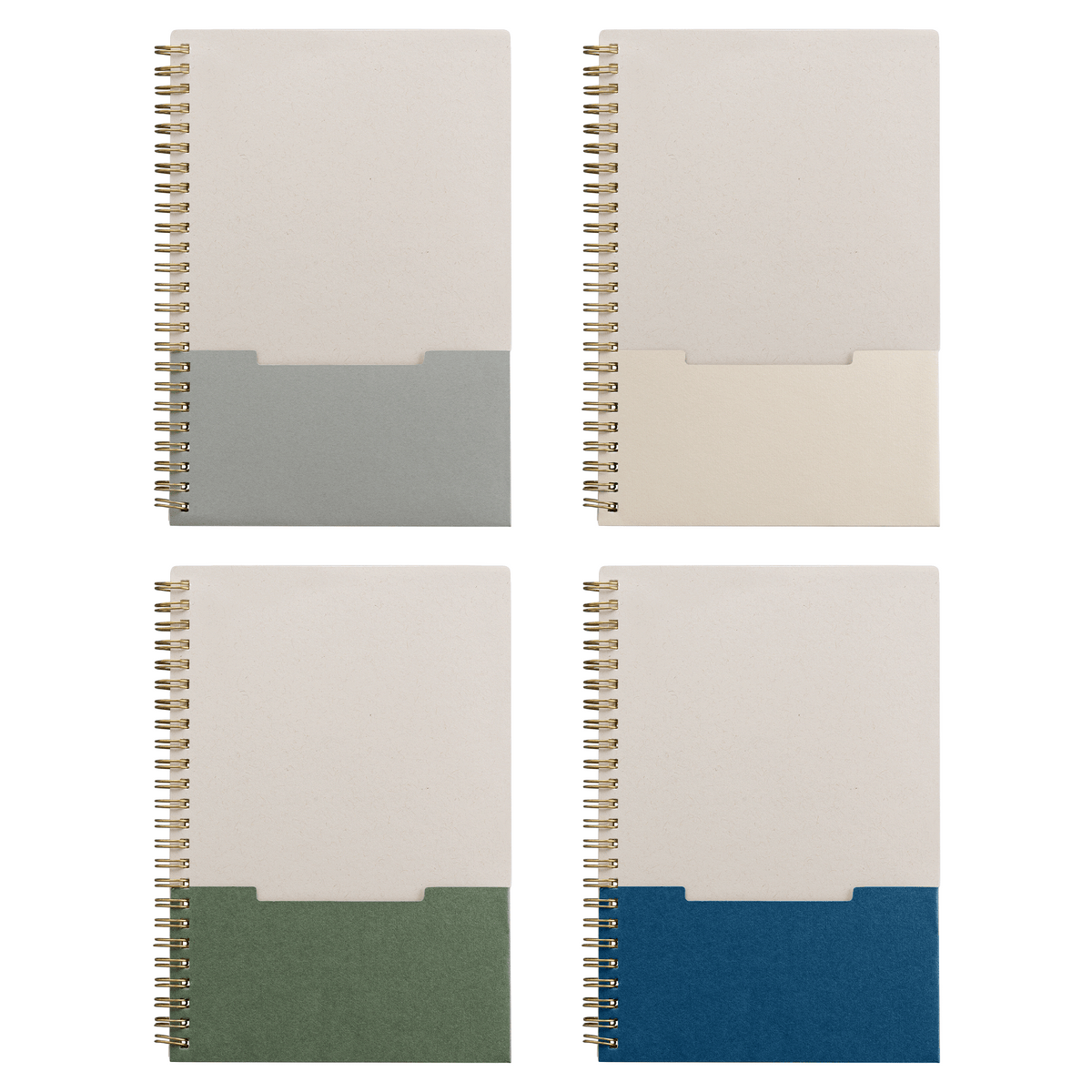 Lino FSC Paper Spiral Binding Vertical Pocket Notebook - A5