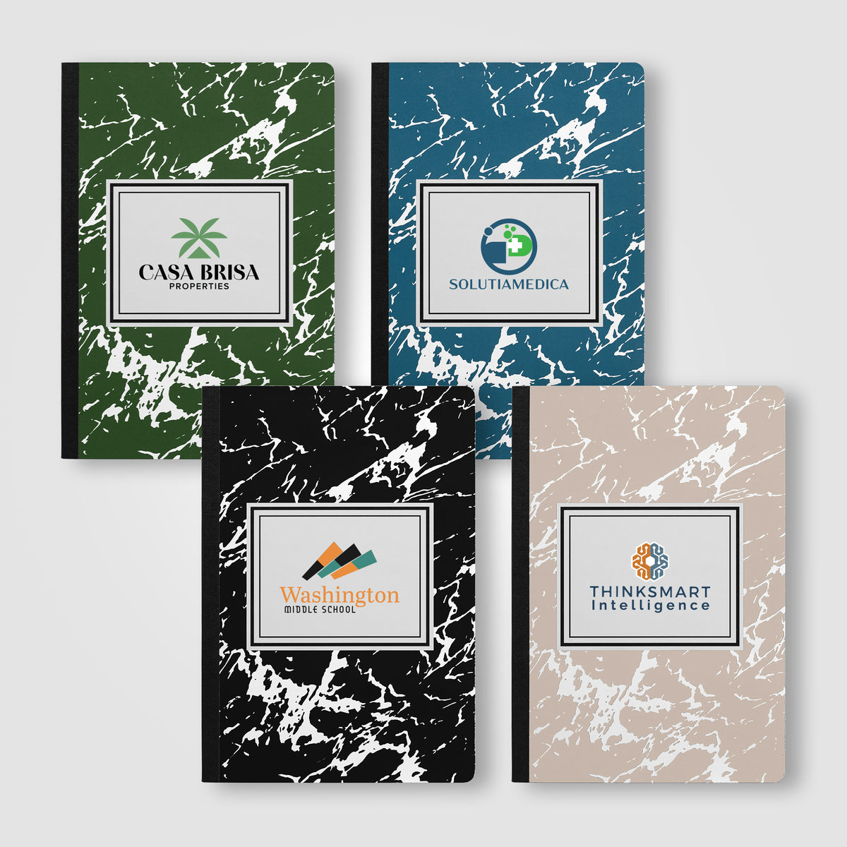 Slate FSC Paper Marble Hardcover Composition Notebook - A5