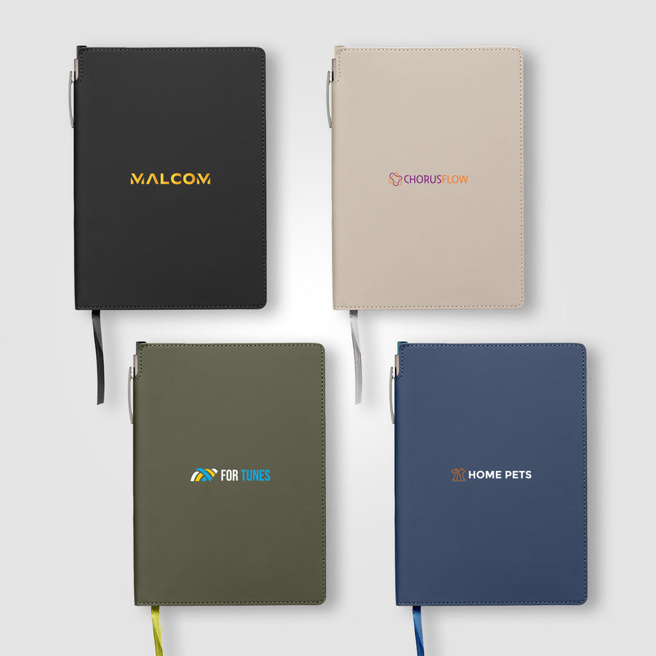 Malmö Recycled PU Extended Pen Loop Journal Pen Set - A5