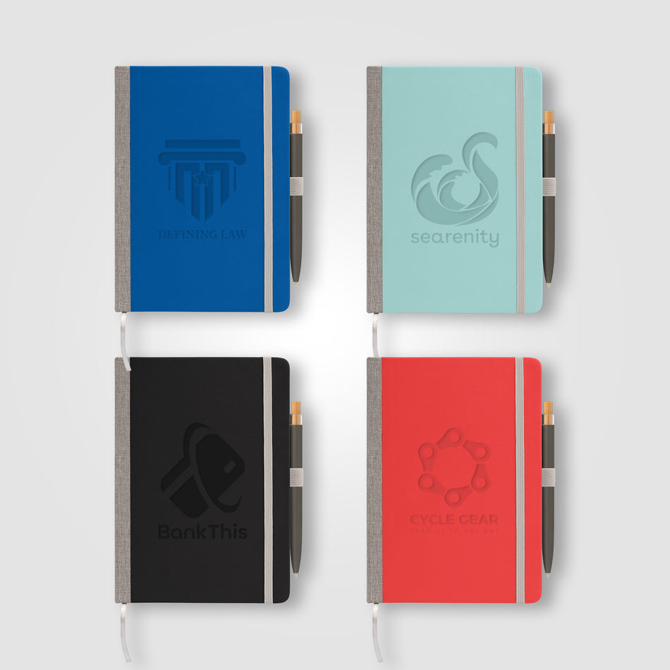 Steinbeck Recycled Hard Cover Journal & Pen Set - A5 5.9" x 8.3"