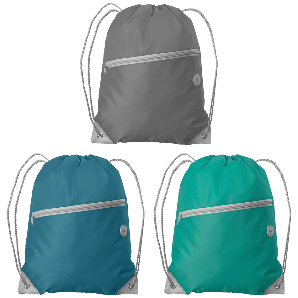 Vilda rPET Drawstring Backpack with Zippered Front Pocket