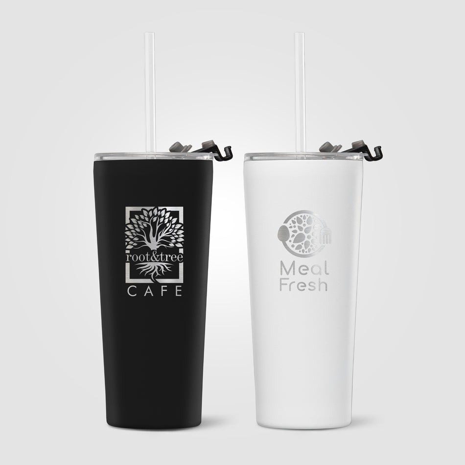 Excalibur - 21 oz. Double-Wall Stainless Tumbler with Straw