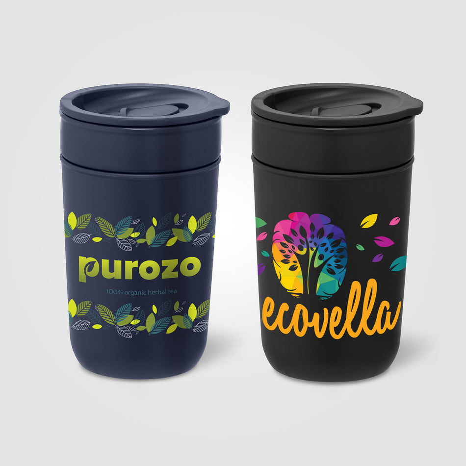 Danube - 12 oz. Ceramic Tumbler with Recycled Plastic Exterior & Lid