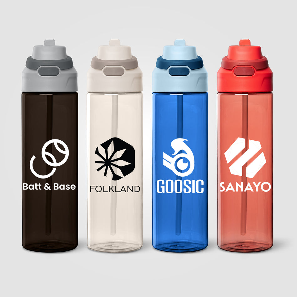 Lynk rPET Flip-Straw Single Wall Bottle - 28 oz.