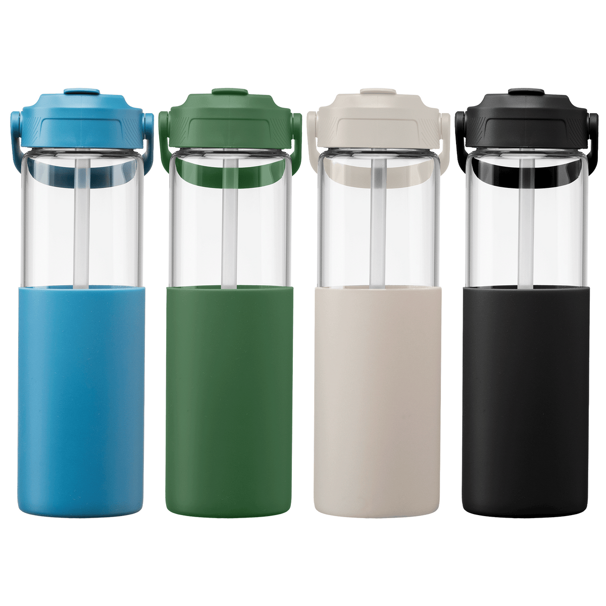Juno Glass Silicone Sleeve Straw Bottle - 22 oz.