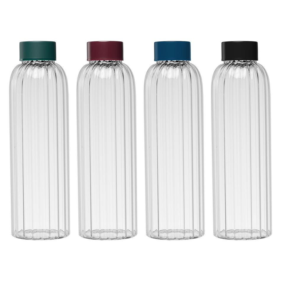 Linea Glass Ridged Color Pop Bottle - 21 oz.
