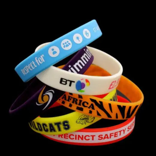 Custom printed silicone wristbands with full-color logo printing - Dynamic Gift